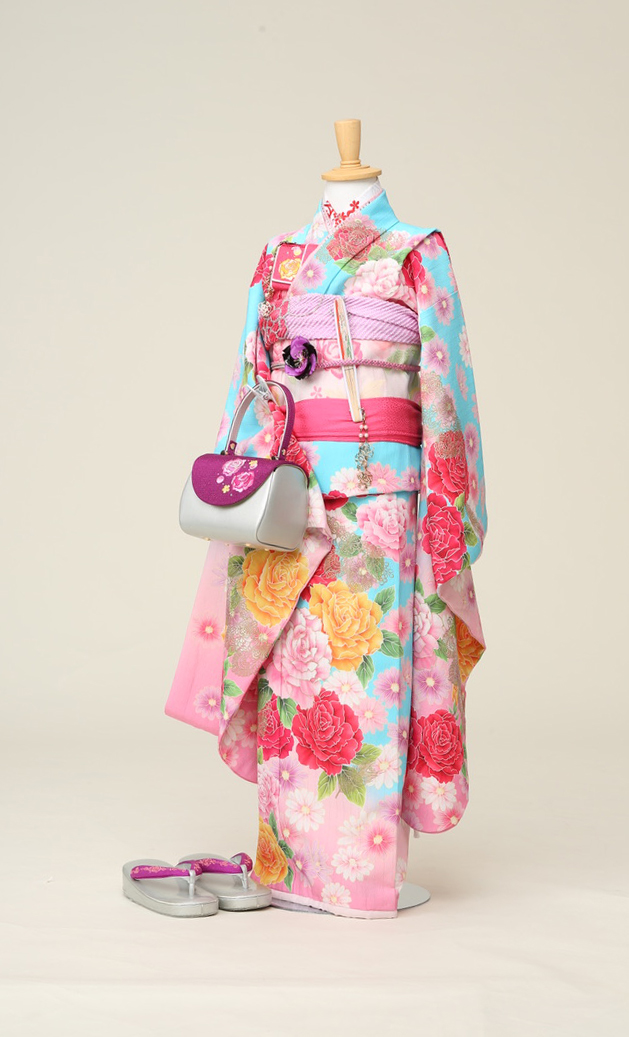 七五三7歳女の子着物（ピンク色・水色）